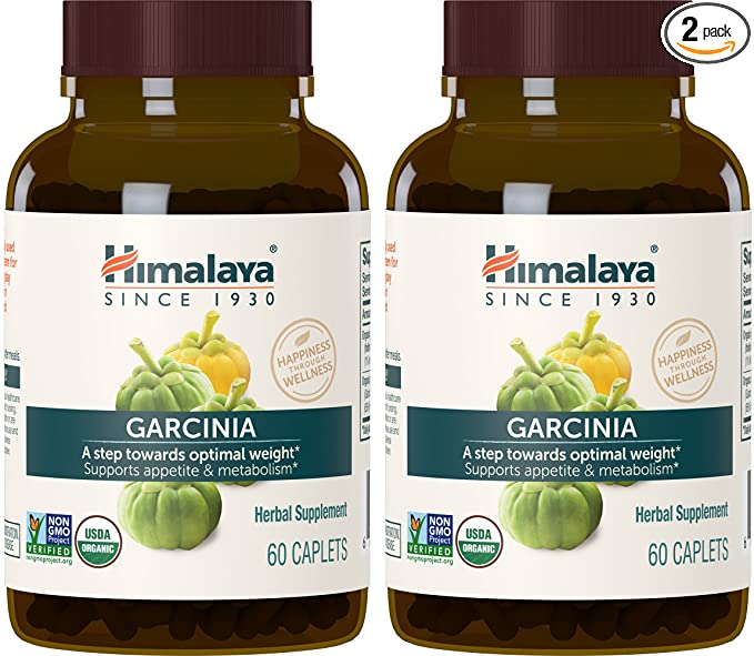 HIMALAYA ORGANIC GARCINIA CAMBOGIA FOR WEIGHT LOSS PROMOTES HEALTHY BODY WEIGHT AND METABOLISM 600 MG 60 CAPLETS 2 MONTH SUPPLY