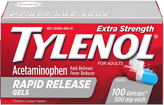 TYLENOL EXTRA STRENGTH RAPID RELEASE GELS 100 CAPS