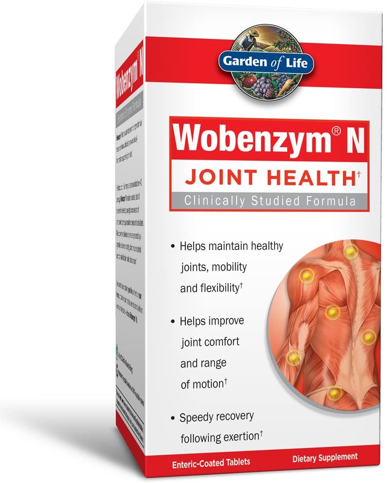 Garden of Life Joint Support Supplement  Wobenzym N Systemic Enzymes 400 Caps