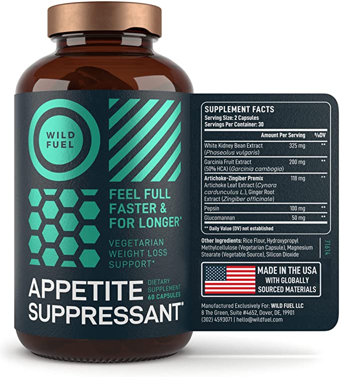 APPETITE SUPPRESSANT FOR WEIGHT LOSS 60 VEGGIE CAPSULES