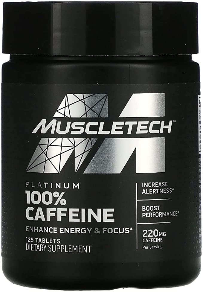 CAFFEINE PILLS  MUSCLETECH 100 CAFFEINE ENERGY SUPPLEMENTS 125 COUNT PACKAGE MAY VARY