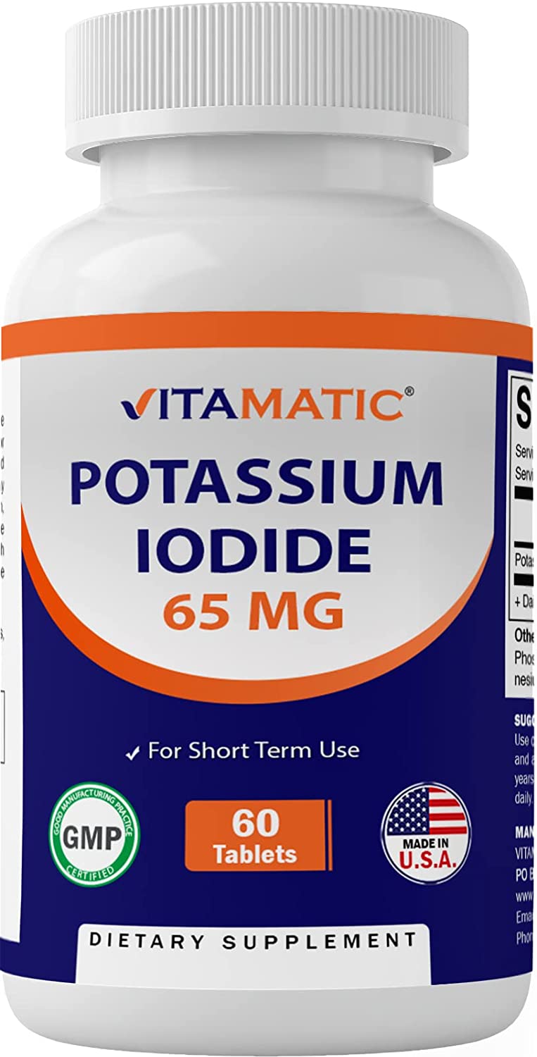 POTASSIUM IODURE 65 MG 60 COMPRIMES PACK OF 2 SUPPORT THYROIDE